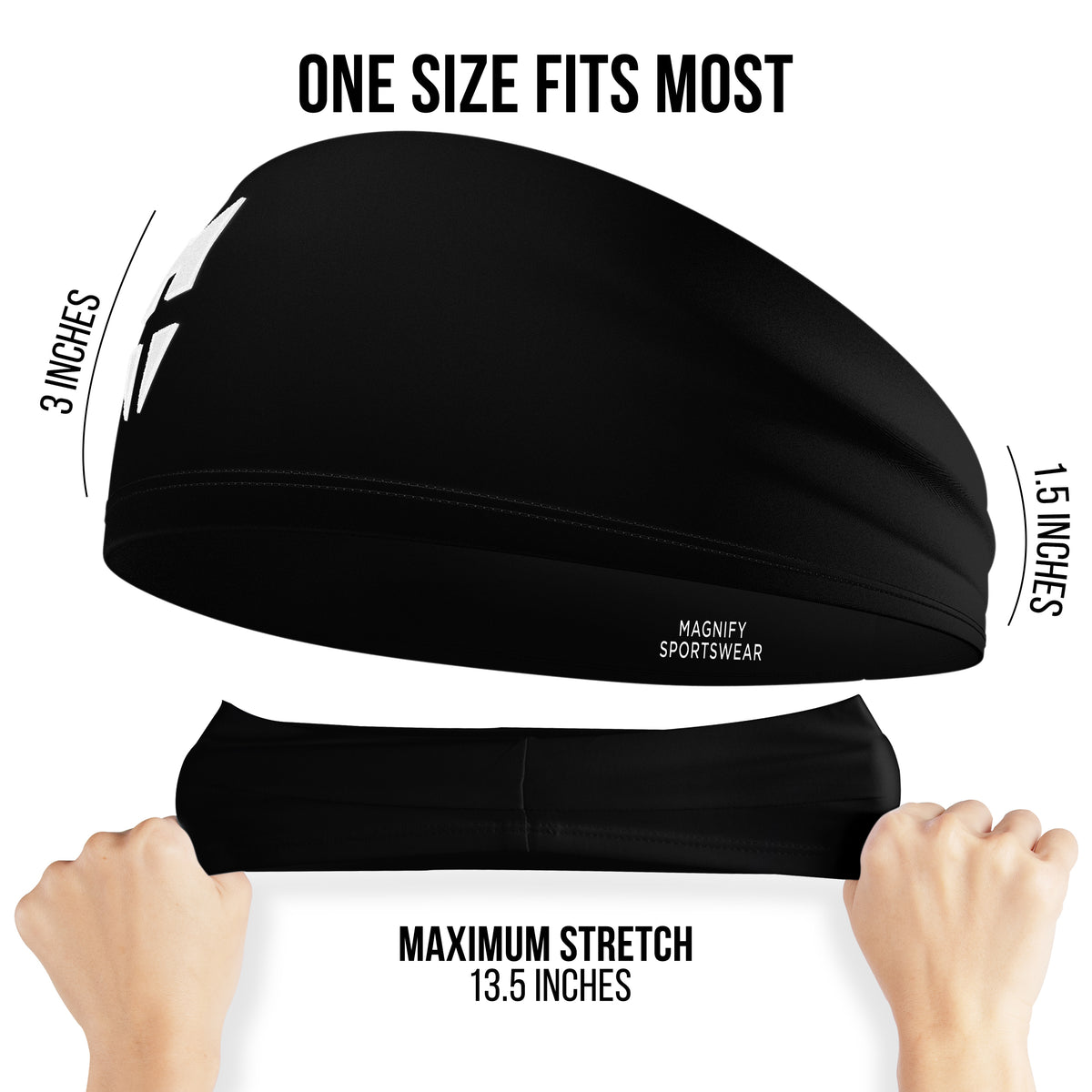 Athletic Headband (BLACK) Made for Athletes of Faith Magnify Sportswear