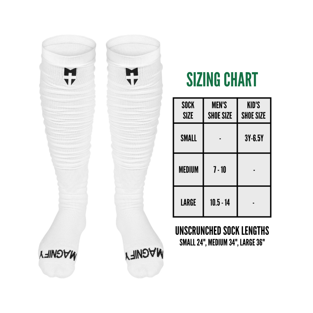 SCRUNCH EXTRA LONG FOOTBALL SOCKS (WHITE)