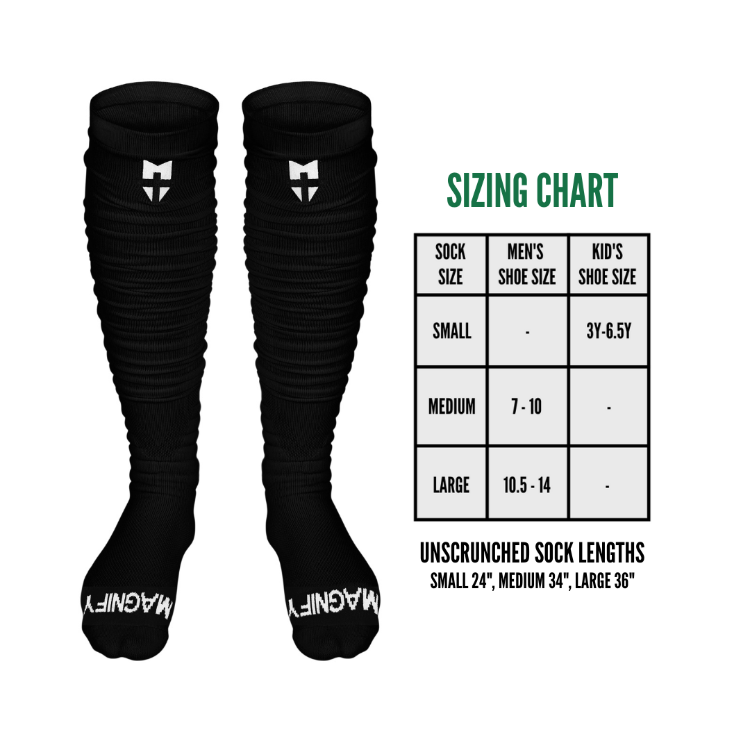 SCRUNCH EXTRA LONG FOOTBALL SOCKS (BLACK)