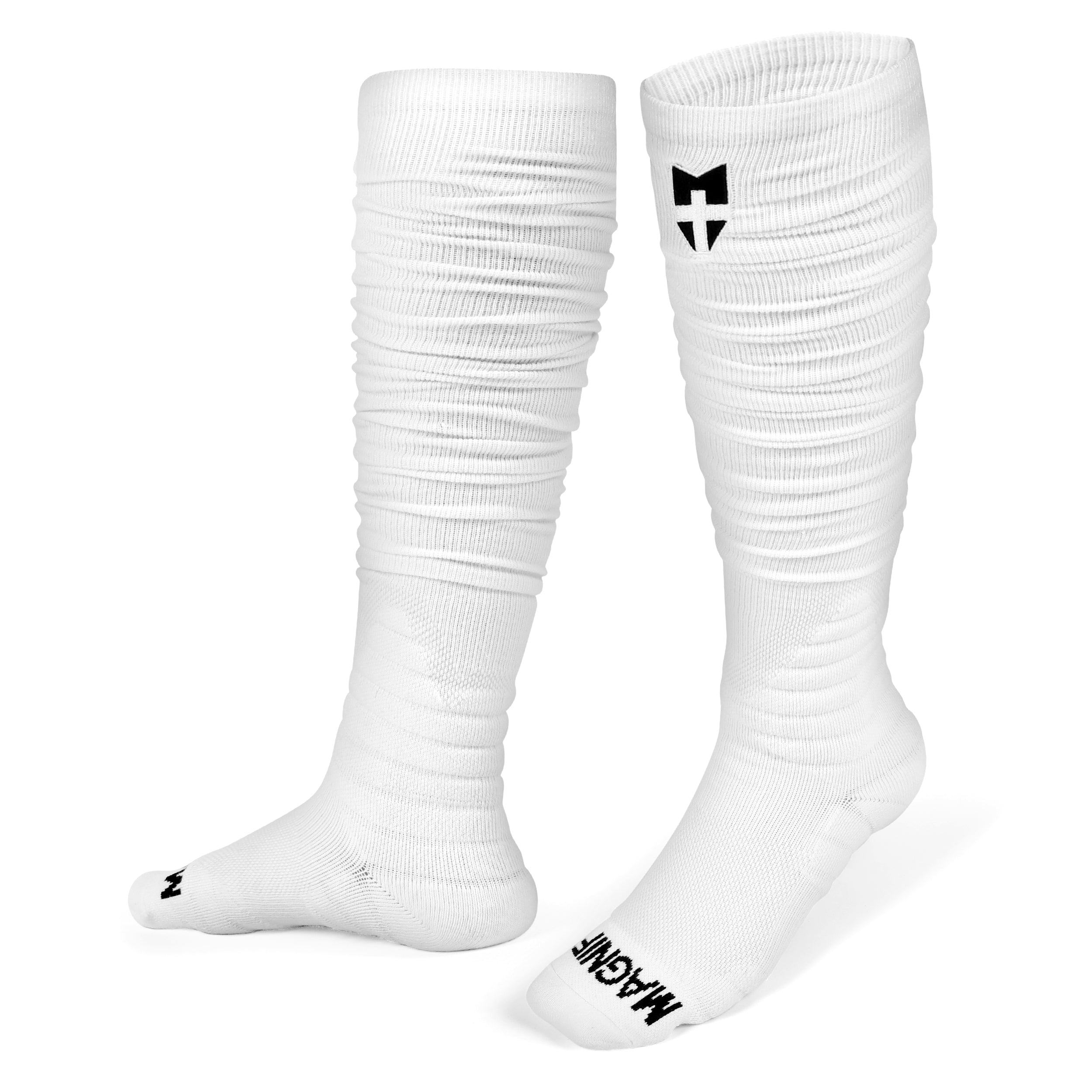 Scrunch Extra Long Football Socks (WHITE) | Made for Athletes of Faith –  Magnify Sportswear